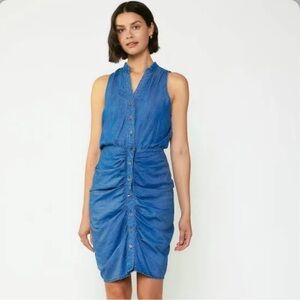 Current Air Chambray Ruched Dress